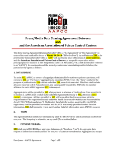 AAPCC Member Particular Project Data Sharing Agreement