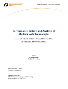 Performance Testing and Analysis of Modern Web Technologies