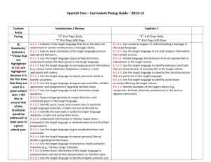 Spanish Two – Curriculum Pacing Guide – 2012-13