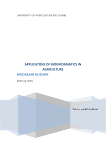 APPLICATONS OF BIOINFORMATICS IN AGRICULTURE