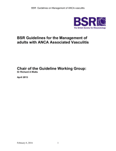 BSR & BHPR Guidelines for the Management of adults with ANCA