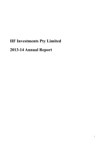 IIF Investments Pty Limited 2013-14 Annual Report
