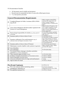 Public Assistance Documentation Checklist