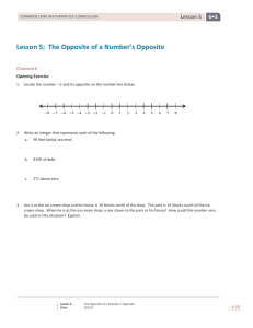 Lesson 5: The Opposite of a Number`s Opposite