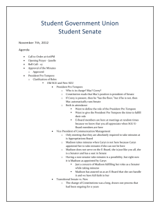 Student Government Union Student Senate November 7th, 2012