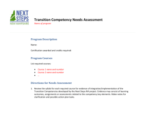 Transition Competency Needs Assessment