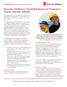 Save the Children`s Youth Employment Programs — Country Overview