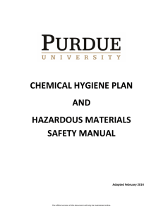 Chemical Hygiene Plan and Hazardous Materials Safety Manual