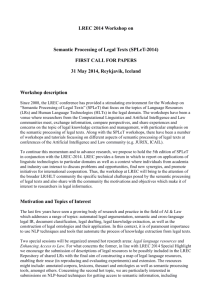 LREC 2014 Workshop on Semantic Processing of Legal Texts