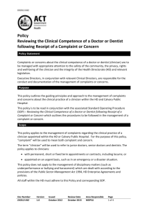 Reviewing the Clinical Competence of a Doctor or