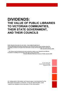 The value of public libraries - Municipal Association of Victoria