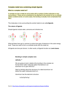 complex metal ions containing simple ligands