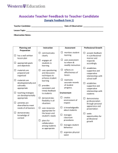 Associate Teacher Feedback Form 1