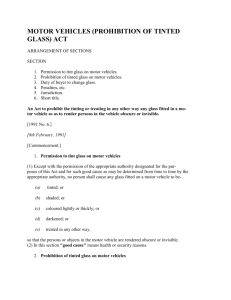 motor vehicles (prohibition of tinted glass) act