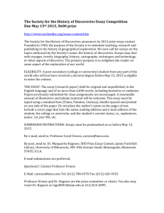 The Society for the History of Discoveries Essay Competition