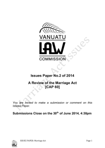 Marriage Act - Vanuatu Law Commission