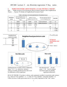 ETA, bivariate regression, R