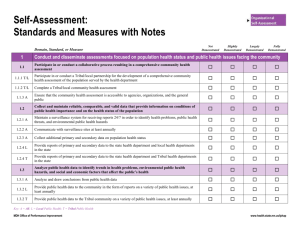 Self-Assessment against Standards and Measures