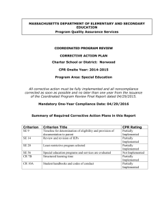 corrective action plan - Massachusetts Department of Education