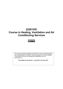 Course in Heating, Ventilation and Air Conditioning Services