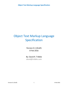 Object Text Markup Language Specification