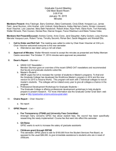 January 16 2015 Graduate Council Minutes