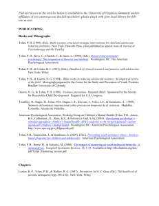 Tolan, PH (2007). Understanding violence. In D. Flannery