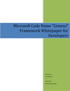 Microsoft Code Name "Geneva" Framework