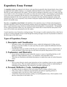 Expository Essay Format handout