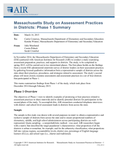 Phase 1 Overview - Massachusetts Department of Education