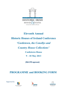 Eleventh Annual Historic Houses of Ireland Conference Booking Form