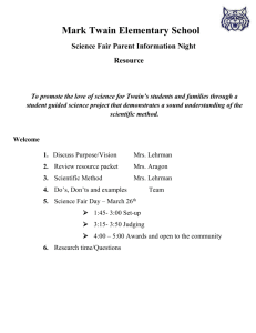 Mark Twain Annual Science Fair grades K-5