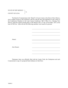 2014 Luna County Bond Ordinance