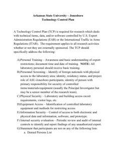 Technology Control Plan (Department Approval Form)