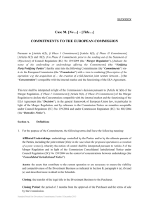 Template for commitments to the European Commission