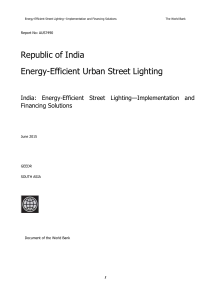 Energy Efficiency in Street Lighting—Identifying the Need
