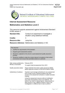 Level 2 Mathematics and Statistics internal