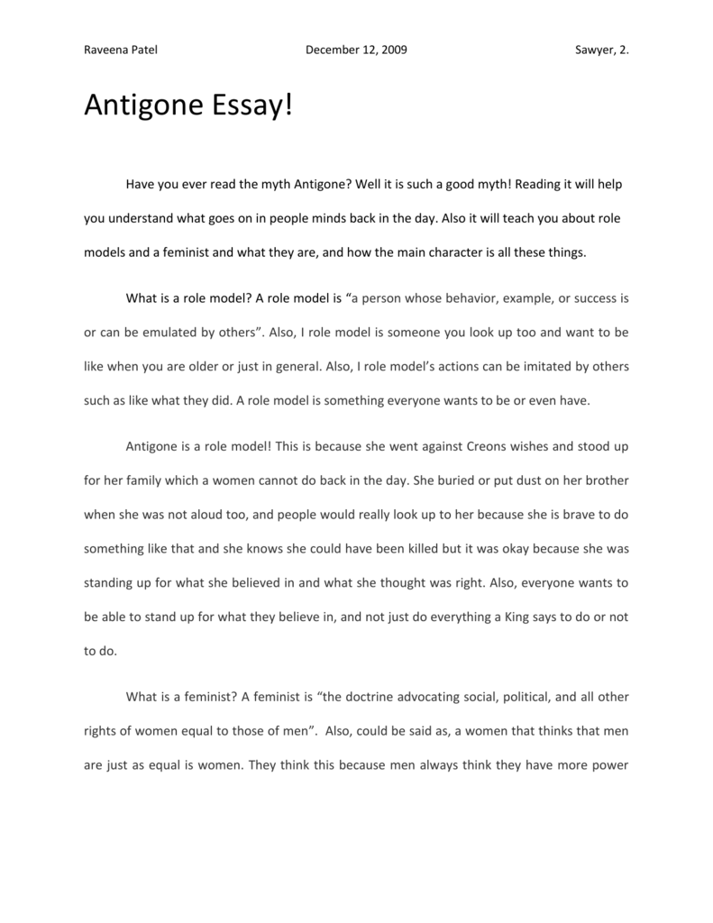 Реферат: Antigone Essay Essay Research Paper This paper