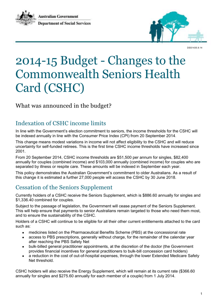 changes to eligibility for seniors healthcare card