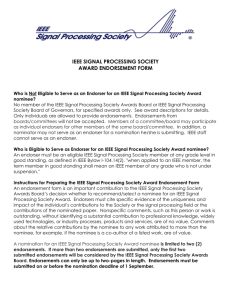 Awards Endorsement Form - IEEE Signal Processing Society