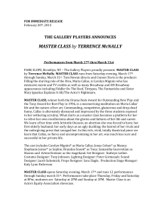Gallery Players announces Master Class