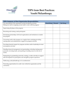 TIPS from Best Practices in Youth Philanthropy