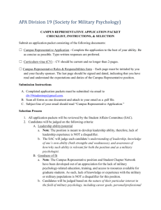 Application Checklist - Division 19 Student Affairs