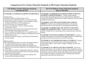 (starting fall 2013) Past UW-Madison Teacher Education Standards