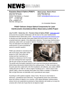 PG&O Delivers Unique Optical Components for Laser Interferometric