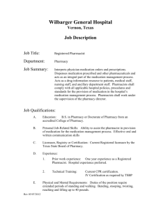 Job Title: Registered Pharmacist
