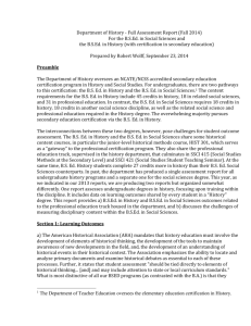 Department of History - Full Assessment Report (Fall 2014) For the