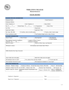 Employer`s First Report of Injury/Illness Form with