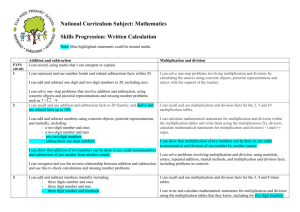 Mathematics Skills Progression: Written