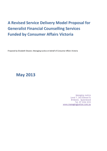 A revised service delivery model proposal for generalist financial